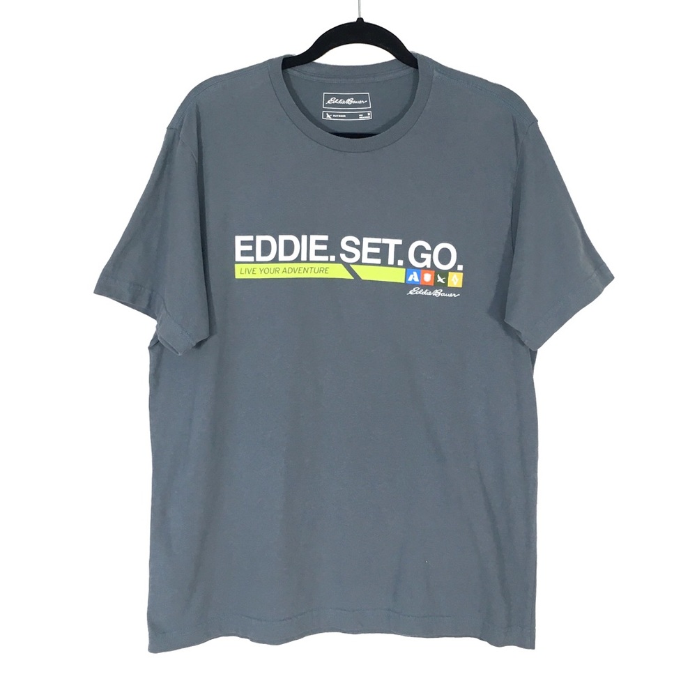 Eddie Bauer Slate Gray Cotton "Adventure" T-shirt, Men's Medium